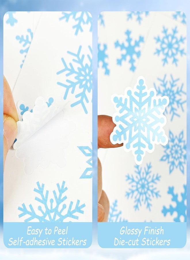 Ozepao 150 Pcs Snowflake Stickers 6 Different Designs Winter Holiday Crafts Envelopes Party Decor Supplies - Image 4